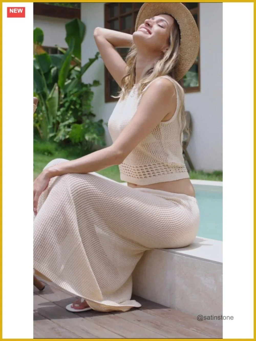 2 Piece Crochet Swim Cover Up Set Crop Top Wrap Skirt Boho Beach